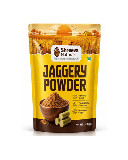 Shreeva Naturals Jaggery Powder – 500g | Natural Sweetener | Chemical Free | Traditionally Processed Gud Powder