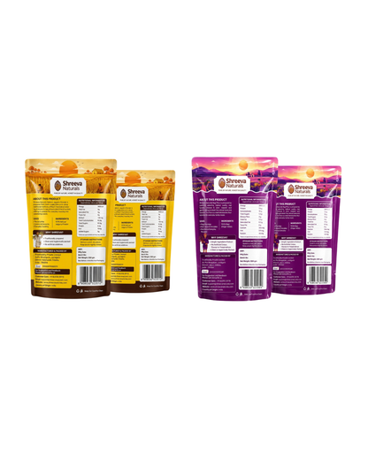 Shreeva Naturals Healthy Combo –  (2kg Combo Pack) Ragi Flour 1kg + Jaggery Powder 1kg | Natural, Gluten Free & Chemical Free | Healthy Everyday Essentials