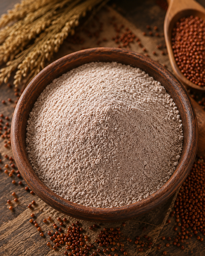 Shreeva Naturals Ragi Flour (Finger Millet Flour) – 500g x 6 (3kg, Pack of 6) | Gluten Free | Rich in Calcium & Fiber | 100% Natural Millet Flour