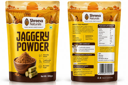 Shreeva Naturals Jaggery Powder – 500g | Natural Sweetener | Chemical Free | Traditionally Processed Gud Powder